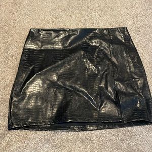 Croc in your heart pleather miniskirt. NWT